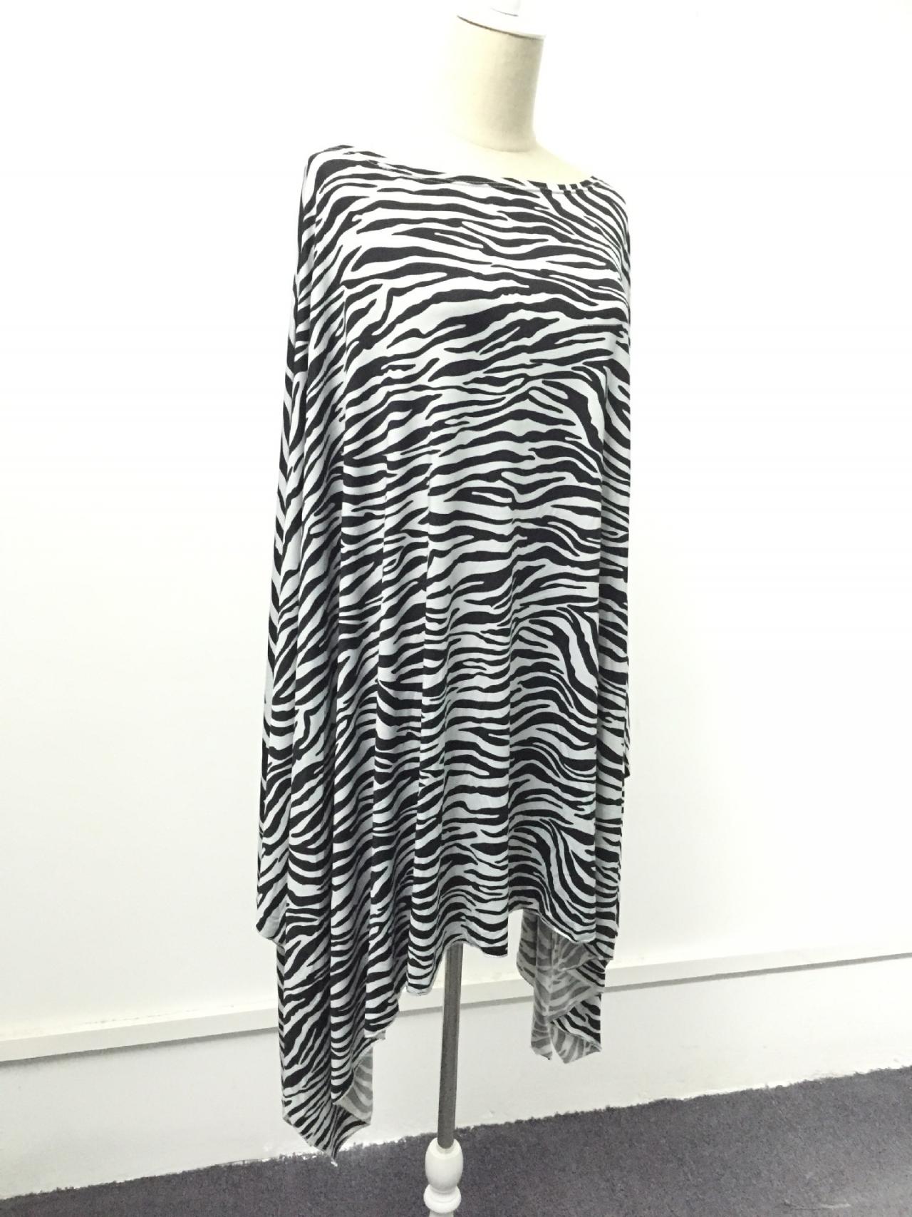Batwing Sleeve Plus Size Blouse Zebra Print Oversize Shirt Women ...