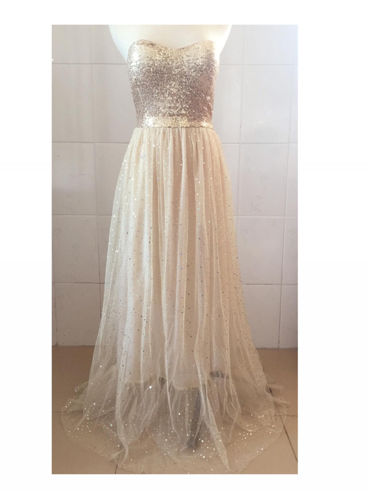 a line sequin gown