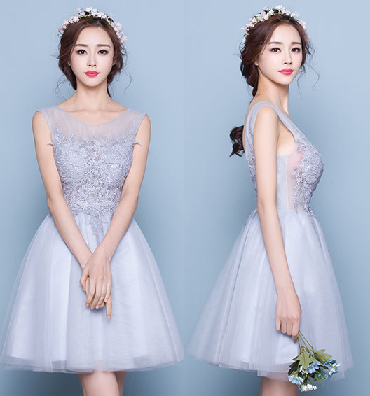Light Grey Knee Length Dress