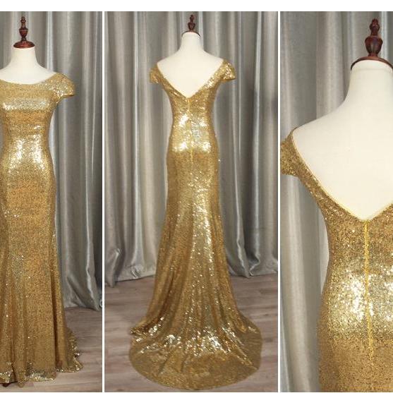sexy gold evening gown