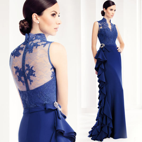 Blue Evening Dress Long Prom Dress Lace Formal Dress New Fashion Design ...