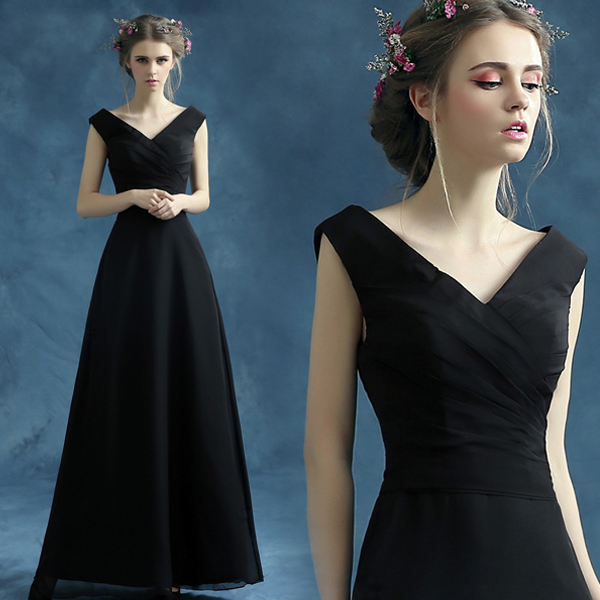 Black Simple Party Formal Dress Long Evening Dress E066 on Luulla