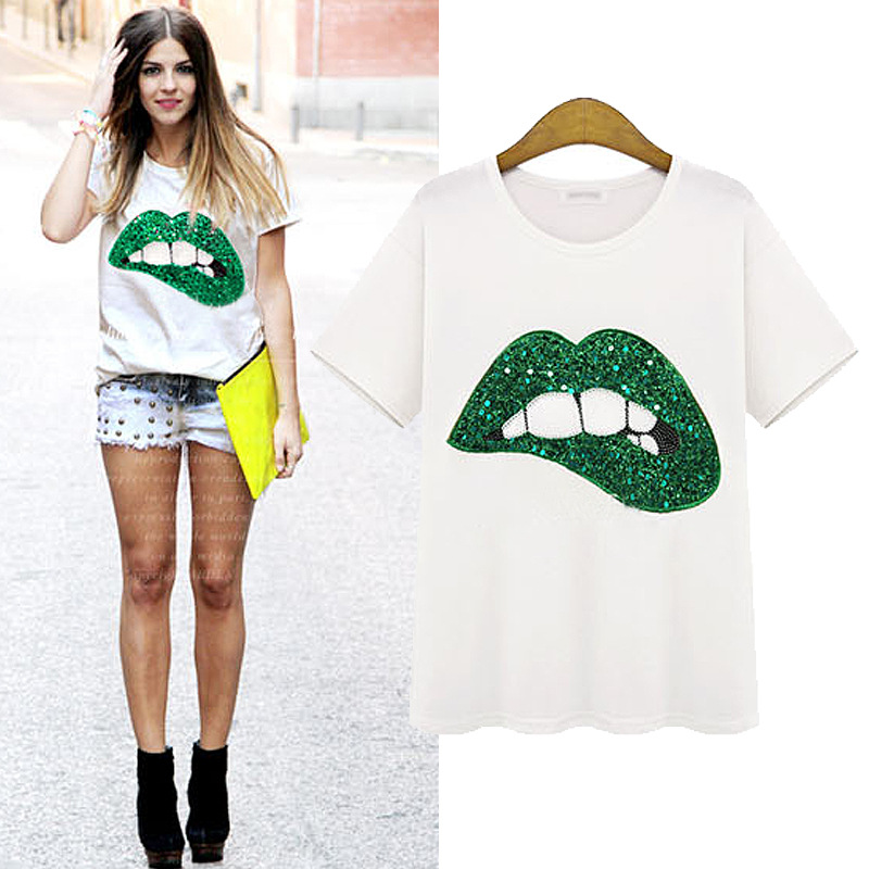 sequin lips top