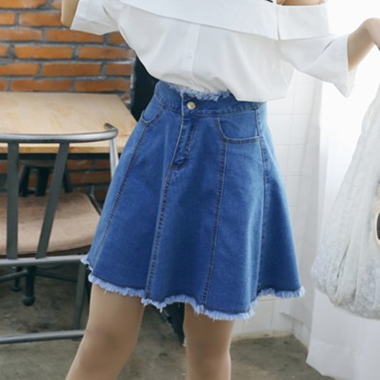 A Line Short Denim Skirt E174 on Luulla