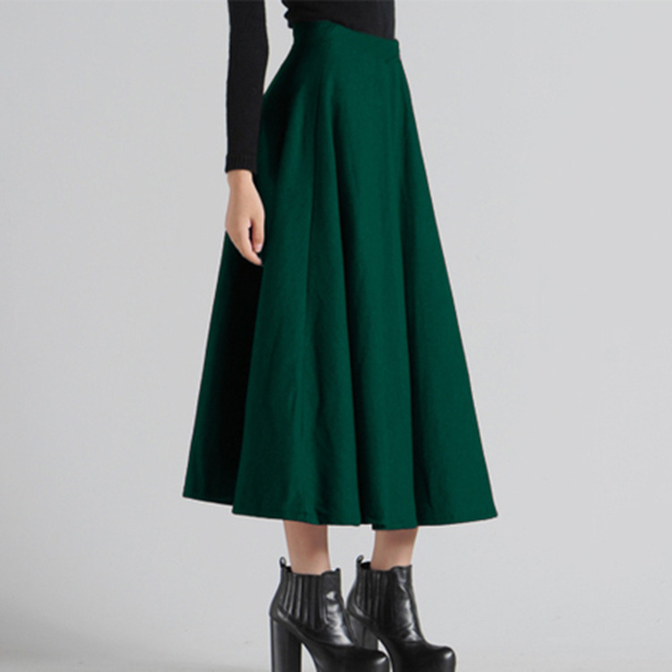 Wool A-line Maxi Pleated Skirt on Luulla